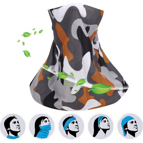 Cache-cou multifonctionnel 4 pièces pour sport et plein air, protection UV visage et cou