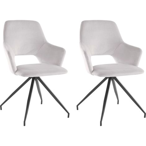 Tracy-Fauteuil en velours gris Pack de 2 (1/5)