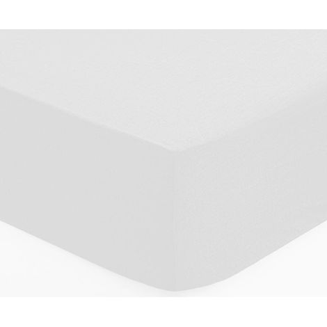 Drap housse Priscia blanc 140x190cm - Atmosphera créateur d'intérieur (1/4)