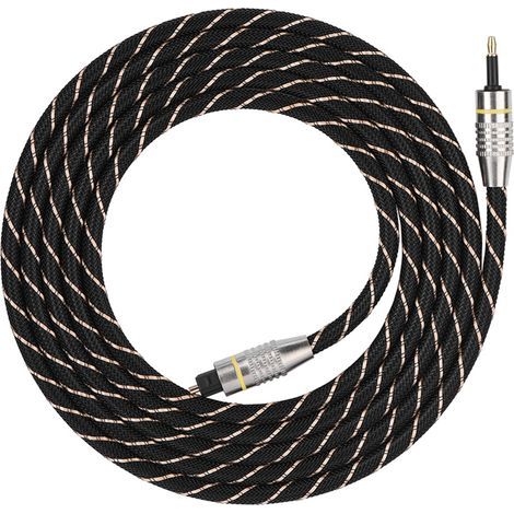 Toslink vers Mini Prise 3.5mm Fibre Optique Cble Audio Numérique SPDIF Connecteur Plaqué Or 2m (1/5)