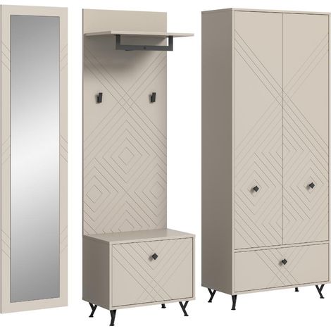 Notes Garderobenmöbel Set Beige matt.