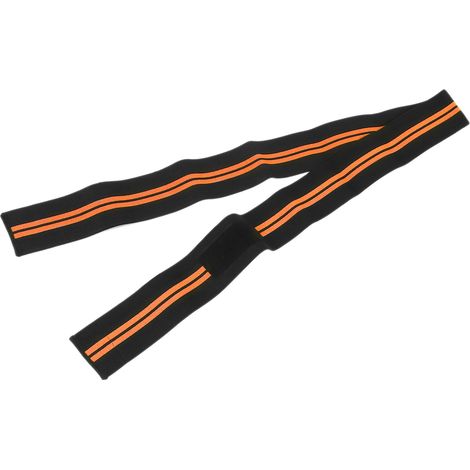 Genouillère de Sport Ajustable avec Compression pour Musculation et Entraînement des Jambes (Noir Orange) (1/5)