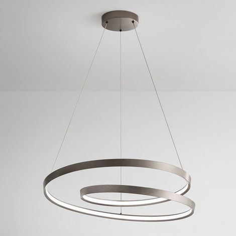 Sospensione Moderna Ritmo Metallo Grigio Led 55W Dimmerabile Ip20 (1/2)