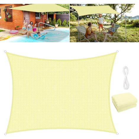 YMYNY Voile d'ombrage, Voile d'ombrage Jardin, Voile d'ombrage Terrasse, Toile Solaire Voile, 90% Résistant Aux UV, Respirant, Haute Densité HDPE, pour Terrasse/Jardin (3X3M) (1/5)