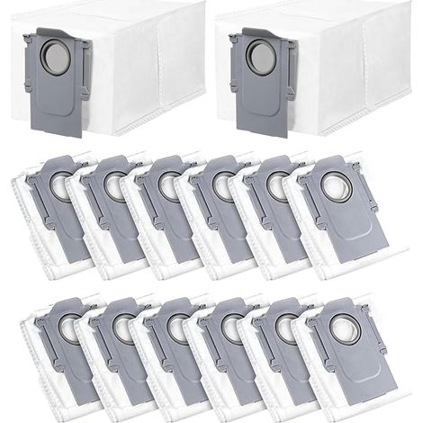 Lot de 14 Sacs à Poussière pour Roborock Q Revo/Qrevo S/Qrevo Pro/Qrevo Edge/Qrevo Curv/S8 MaxV Ultra/Saros 10R/20/Z70, Accessoires Sac à Poussière pour Robot Aspirateur (1/5)