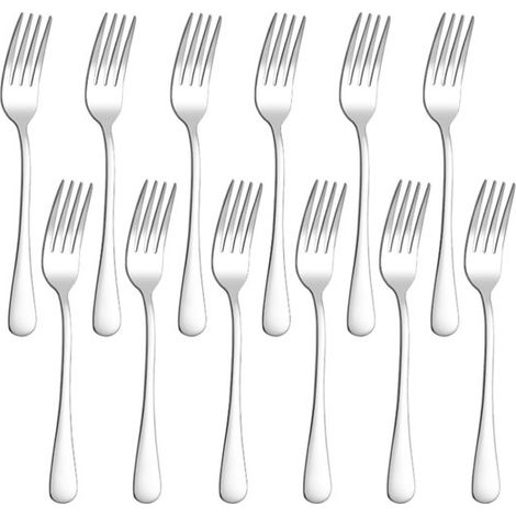 Ensemble de couverts 12 pièces - Fourchettes - Couverts - Pour la cuisine/salle à manger - Acier inoxydable - Argent (1/5)