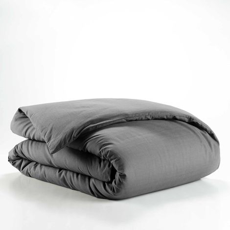 1 Housse de couette, 100% coton, fermeture pression, 140x200 cm, anthracite, chambre