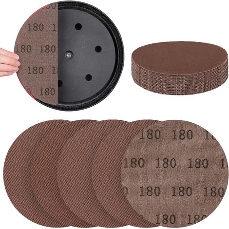 25 Disque Abrasif, Grain 180, Diamètre 225 mm, Système Auto-agrippant, Pour Ponceuse Girafe Et Plâtre (1/5)