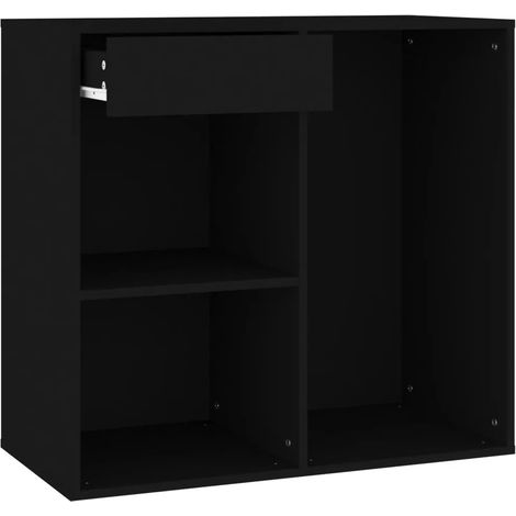 Armadio per cosmetici nero moderno stoccaggio elegante 80 x 40 x 75 cm legno multistrato nero 020047949