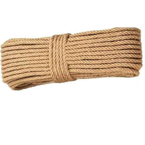 Corde de jute naturelle 10 mm x 10 m, idéale pour le jardinage, le bricolage et les griffoirs manuels pour chats-NANOTEH (1/5)