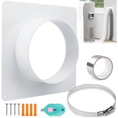 Connection Flange 150mm, ABS Plastic, Square 215x215mm, For Ventilation System (1/5)
