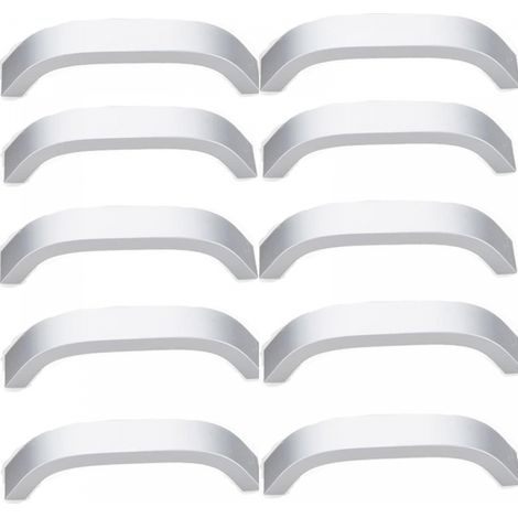 Juego de 10 tiradores modernos de 96 mm para muebles, tiradores para puertas de armarios con tornillos, color blanco. (1/5)