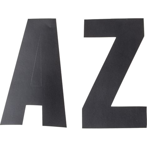 Rs Pro – Kit de lettres alphabétiques autoadhésives 100 mm – 50 unités noires pour marquage et étiquetage – Idéal pour personnalisation d'espaces