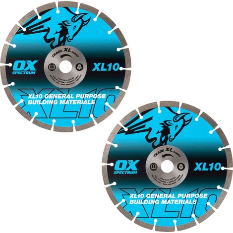 OX Trade XL-10 230mm Segmented Diamond Blade Twin Pack 230/22.23mm X2-XL10-230