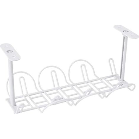 Ulisem Untertisch-Netzkabel-Aufbewahrungshalter, weißer Netzkabel-Organizer-Halter (1/4)