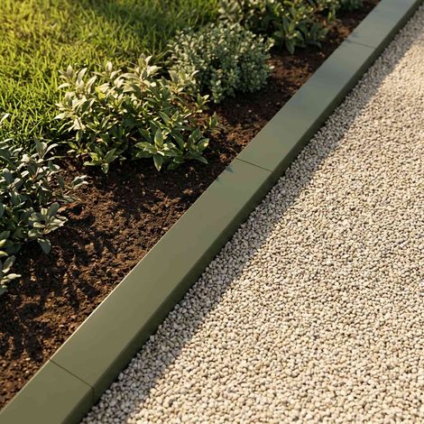 vidaXL Perfil de cobertura para jardín 2 uds. 100 x 10 x 5 cm Acero