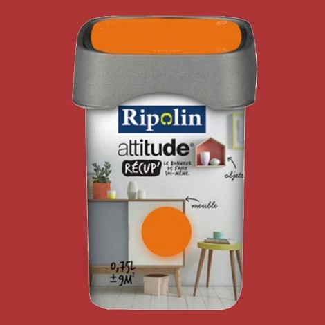 RIPOLIN Peinture Attitude Récup' Rouge coquelicot satin 0,75L 0,75 L (1/2)