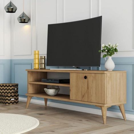 TV-Möbel - RETRO - Eiche - 120 x 30 x 45 cm (1/3)