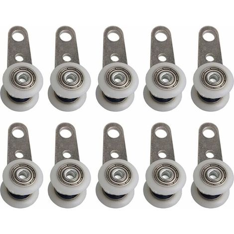 Set di 10 rulli per finestre a bovindo o porte scorrevoli - In metallo e plastica - 4,5 x 1,9 cm,
