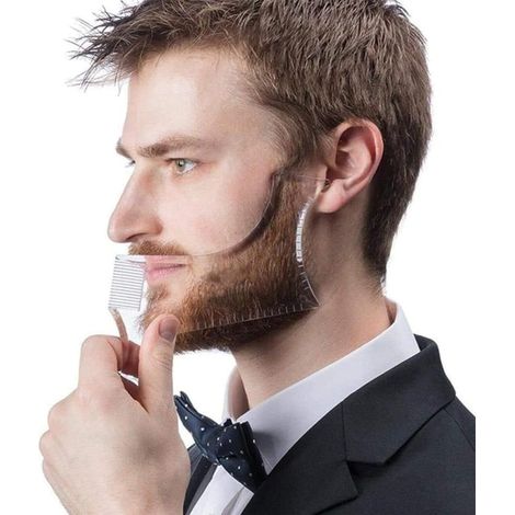 1 Outil de modelage, pochoir transparent, bord 1mm, peigne moustache, soin barbe homme (1/5)