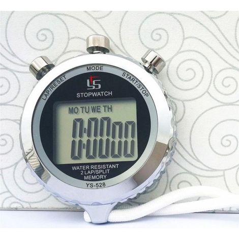 Chronomètre électronique – Nosheir – YS-528 (écran grand, métal, étanche) – pour sport, compétition – 6,5x5,5x1,3 cm (1/4)
