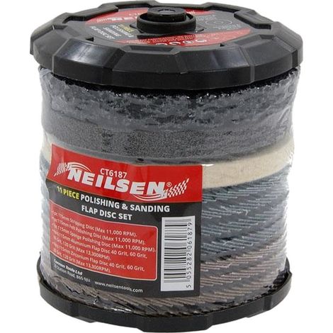 Neilsen 11pc Polishing Sanding Flap Discs Set Angle Grinder 115mm 4.5'' Disc (1/2)
