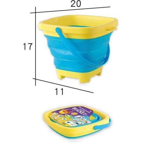 Seau de plage pliable et multifonctionnel, jouet de sable pour enfants, seau à sable en plastique extensible (1/3)