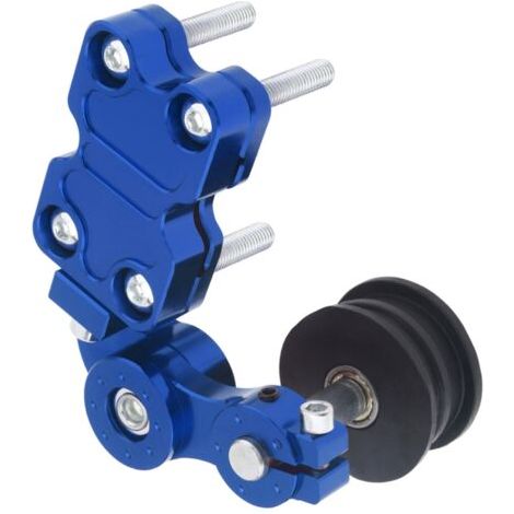 Tendeur de chaîne réglable pour moto, chopper et quad (bleu)