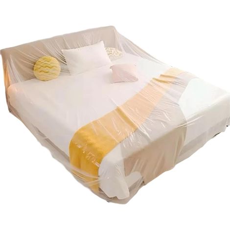 Transparent Sofa Cover 240 x 520 cm – Waterproof Dustproof Plastic Protective Sheet with Elastic Band, Furniture Protection for Moving and Home (1/5)