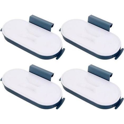 Sac poubelle Porte-poubelle Sac suspendu Support Poubelle Hanger Organisateur pour la cuisine de portes d'armoires bleu foncé 4PCS