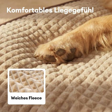 Lit orthopédique pour chien de grande taille, coussin doux lavable avec bord surélevé, dessous antidérapant, canapé confortable (marron, taille 2XL) (1/5)