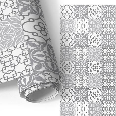 Klebefolie für Möbel - Möbelfolie - Selbstklebende - für Küche - Küchenfronten - Küchenschränke - Symmetrisches Mosaik 75x150 cm