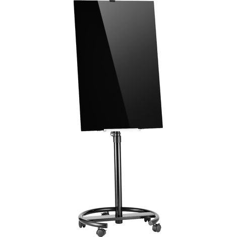 Mophorn Pizarra de Cristal Magnética 900 x 600 mm con Base Redonda Negra, Superficie para Borrado en Seco, Diseño sin Marco, Móvil con Ruedas, Incluye Accesorios como Rotuladores, Imanes y Borrador (1/5)