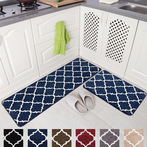 Set di 2 tappeti e tappetini da cucina morbidi e assorbenti