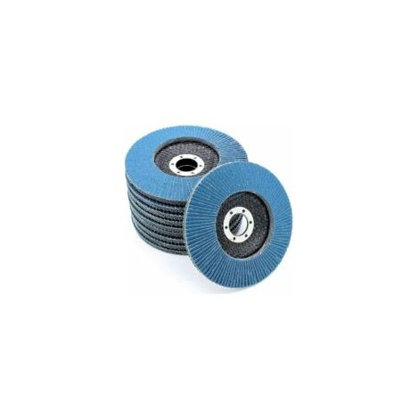 Lot de 10 Disques Abrasifs à Lamelles 125mm Poncage Acier Inox Bois Métal Grain 40/60/80/120 Disques de ponçage à compartiments pour Meuleuse-- - Crezuo (1/4)