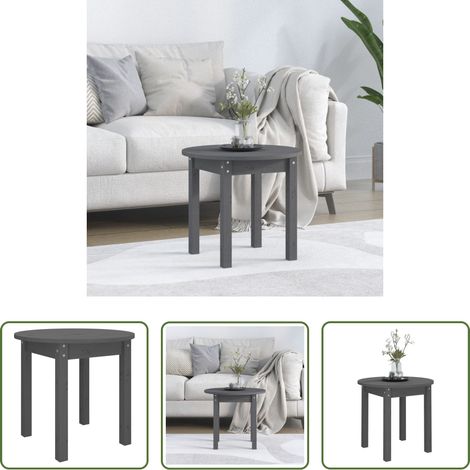 Kiefer Couchtisch - Couchtisch Grau Ø 45x40 cm Massivholz Kiefer (1/5)