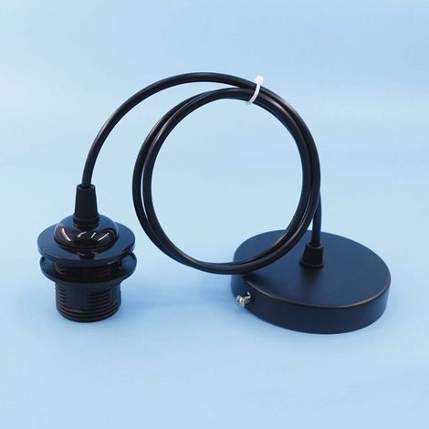 E27-Pendellampenfassung, E27-Pendelleuchten-Zubehör, E27-Pendelleuchten-Zubehör mit 1,2 m Kabel, für Bar, Café, Bekleidungsgeschäft, Zuhause, Hotel (Schwarz)