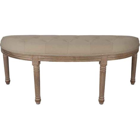 Banc beige marron bois 125x41x48cm (1/4)