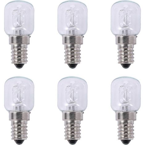 6 ampoules halogènes E14 haute température (500 °C) 25 W pour four à bulles, 250 V, quartz (1/5)