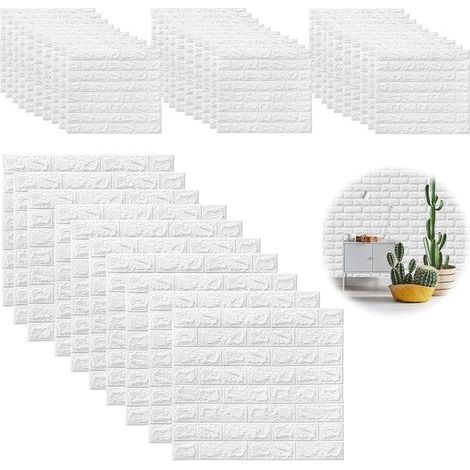 40 pièce Papier Peint 3D Brique Adhesif Mural, 35 X 38 cm Pierre Autocollant Mural, Dalle PVC Adhesive Murale, Panneaux Muraux 3d, Panneau Revetement Mural Decoratif (1/5)