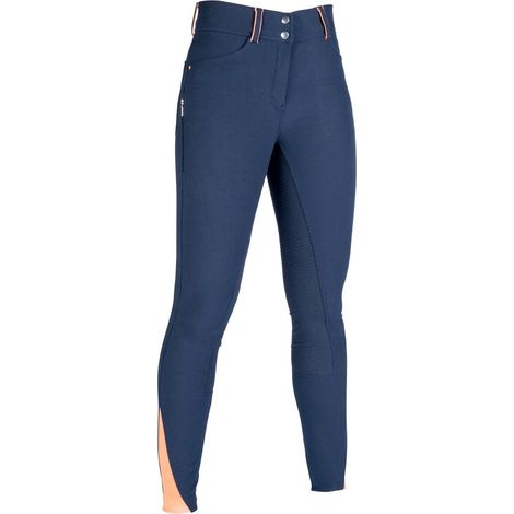 Pantaloni da equitazione donna con grip totale modello Lyon: 50, blu scuro 6900 (1/5)