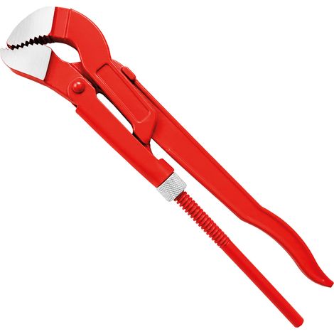 Bituxx® 1 Zoll S-Maul Rohrzange Wasserpumpenzange Klempner Zange Eckrohrzange verstellbar Rot (1 Zoll) (1/5)