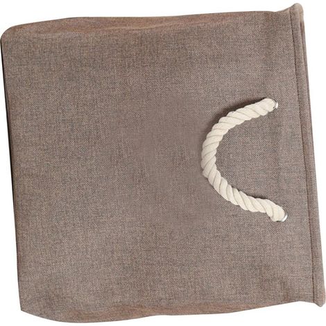 Panier à linge/Storage en tissu coton EVA rigide foldable avec manche pour jouets snacks Brown (1/4)