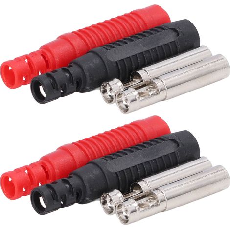 Lot de 5 prises jack de type lanterne, isolées et protégées par un boîtier en laiton, avec fiches bananes et gaine de sécurité en PA, 30 Vca – 60 Vcc (1/5)