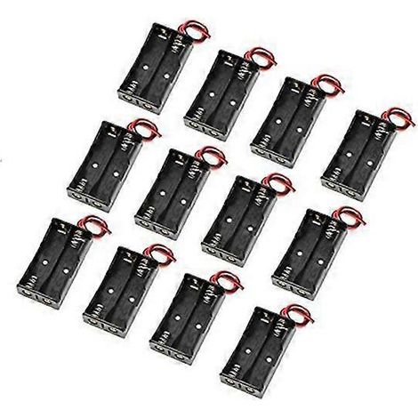 12 porte-piles câblés pour 2 piles AA 1,5 V, boîtier en plastique-5.76X3.00X1.55CM (1/2)