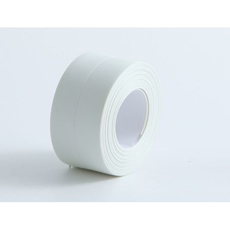 (2 piezas blancas) Rodapié flexible - Tira de remate para cocina y baño 22 mm 3,2 m, junta autoadhesiva, tira plegable flexible, tira de sellado -Crezuo