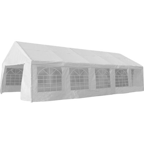 Happy Garden – Tente de réception 5 × 10m Zonda – Structure acier renforcé – Toile déperlante – Fenêtres translucides – Système d'ancrage efficace