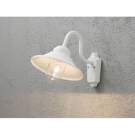 LED Außenwandleuchte im Landhausstil Aluminium Weiß, Höhe 30cm (1/3)