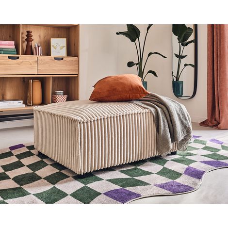 Stella - pouf - aus grob geripptem cord - beige (1/5)