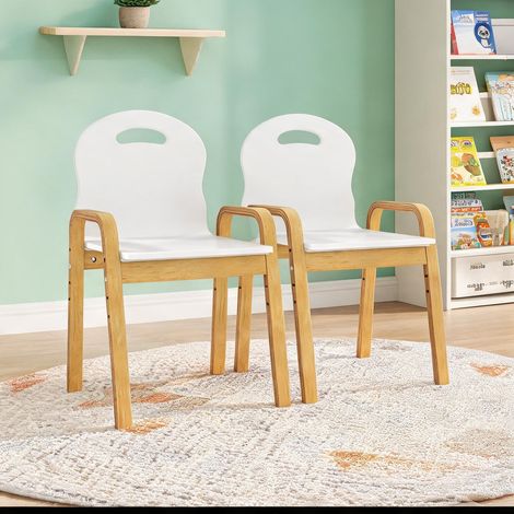 Chaises enfant en bois de bouleau verni réglables pack de 2 (1/5)